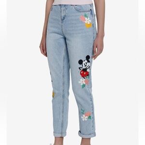 Disney Mickey Mouse‎ Floral Mom Jeans Hot Topic Minnie Mouse